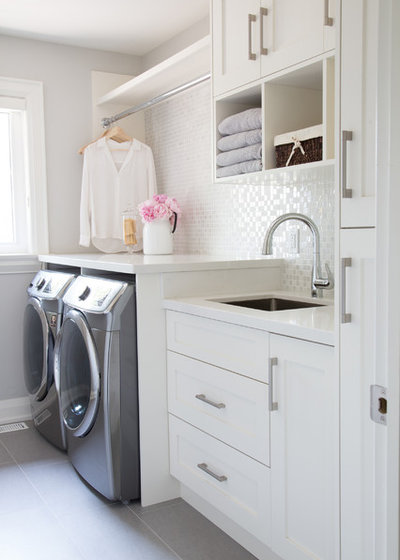 Transitional Laundry Room by barlow reid design