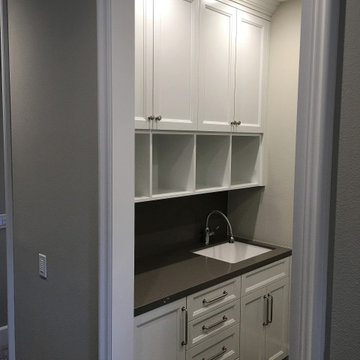 Custom Handcrafted Laundry Room Cabinets, White Painted Finish, Contemporary