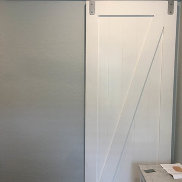 Custom Made White Sliding Barn Door Installed