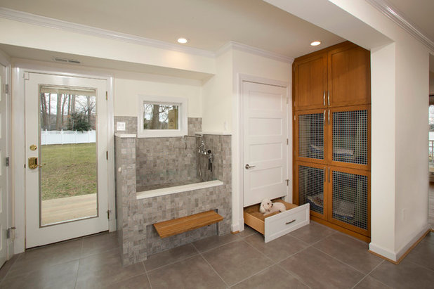 Transitional Laundry Room by Four Brothers Design + Build