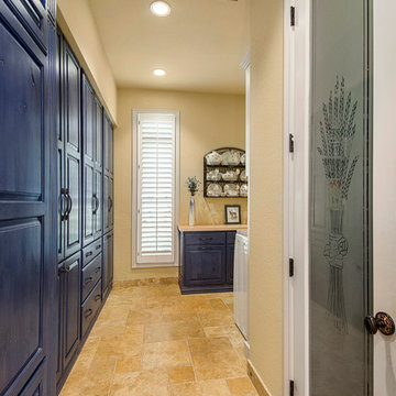 Dream Laundry Room with Blue Cabinets