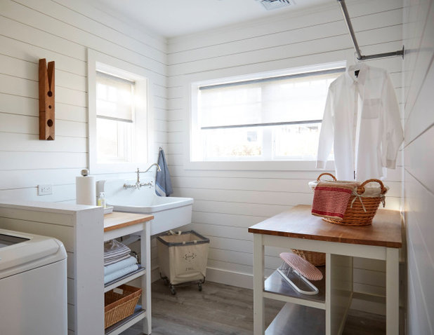 Beach Style Laundry Room by Home at 2 Design