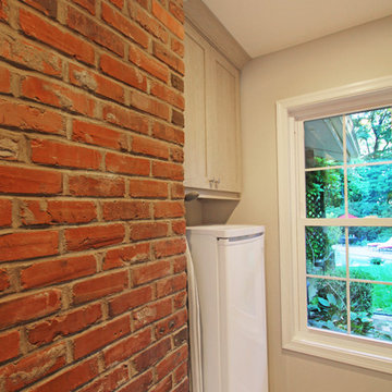 Exposed Brick Wall in Laundry Room