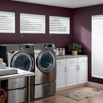 Faux Wood Blinds For The Laundry Room