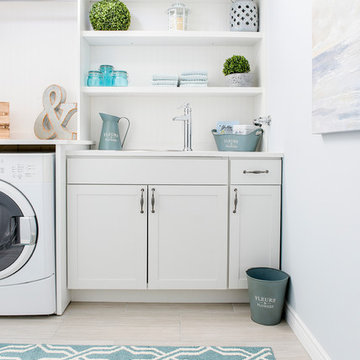 Gorgeous White and Teal Laundry Room Photo-Shoot