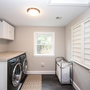 Grey and White Laundry Room