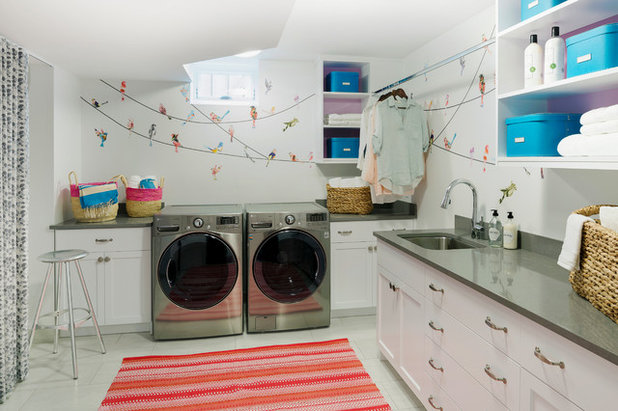 Transitional Laundry Room by Lucy Interior Design