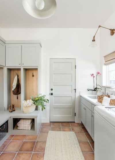 Transitional Laundry Room by Kelsey Leigh Design Co.