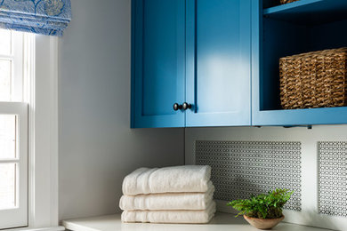 Inspiration for a transitional laundry room remodel in Boston
