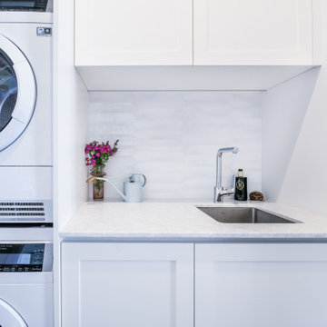 White laundry with undermount sink
