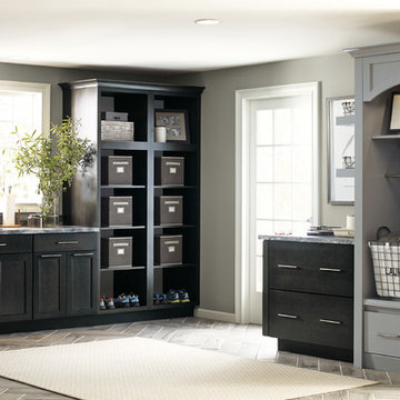 Kemper Cabinets: Large Laundry Room with Gray Cabinets