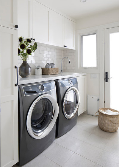 Transitional Laundry Room by Libby Raab Architecture