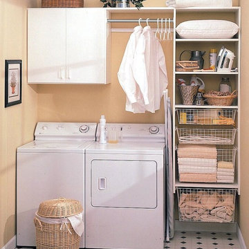 Laundry room designed for a small space to include lots of storage