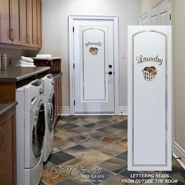 Laundry Room Door - Sandblast Frosted Glass - LAUNDRY BASKET 2
