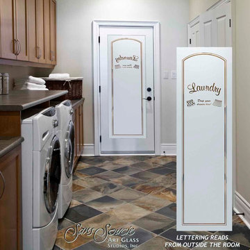 Laundry Room Door - Sandblast Frosted Glass - LAUNDRY DRAWERS