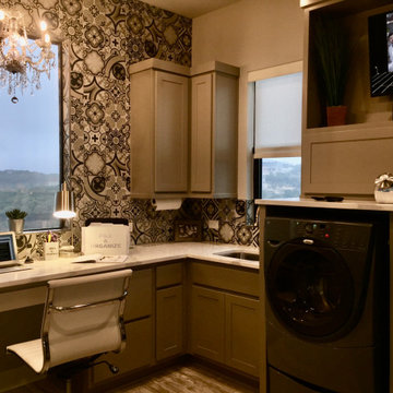 Laundry room that serves as an office space also