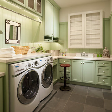 75 Green Laundry Room Ideas You'll Love - March, 2022 | Houzz