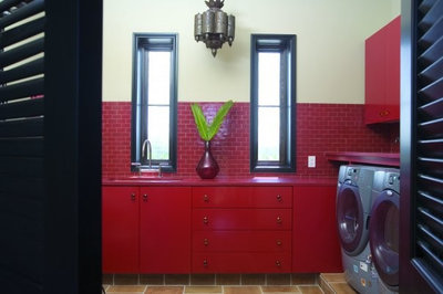 Eclectic Laundry Room by Tracery Interiors