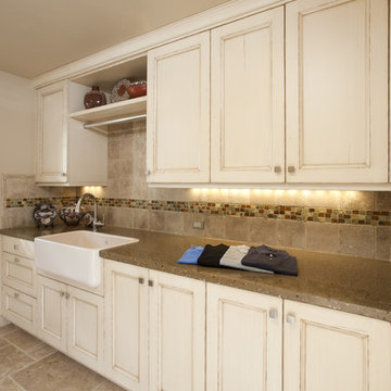 Laundry Room w/ Custom Counters and Tile Backsplash - Saratoga, CA
