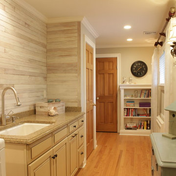 Laundry Room with accent wall.