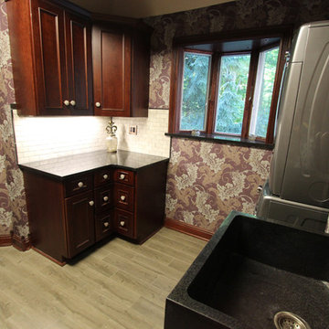 Laundry Room with Cherry Cabinets and Granite Countertops ~ Medina OH
