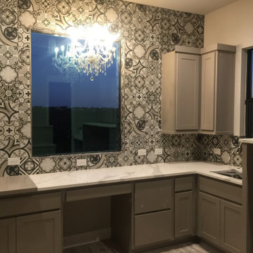 Laundry room with office