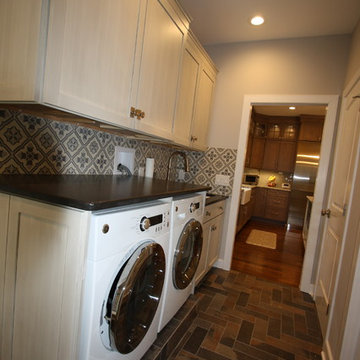 Laundry Room with Sink and Tile Backsplash - NY Metro Area