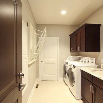 Laundry Room with Wall Mounted Drying Racks