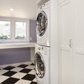 Laundry with Black and White Floor