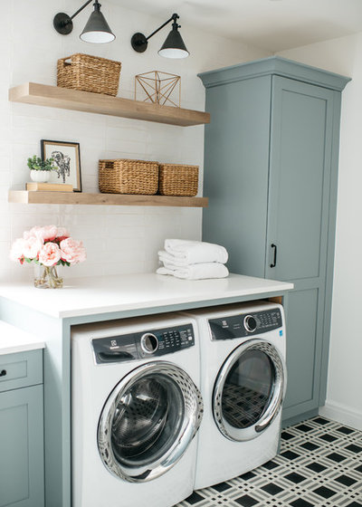 Farmhouse Laundry Room by Leighanne LaMarre Interiors