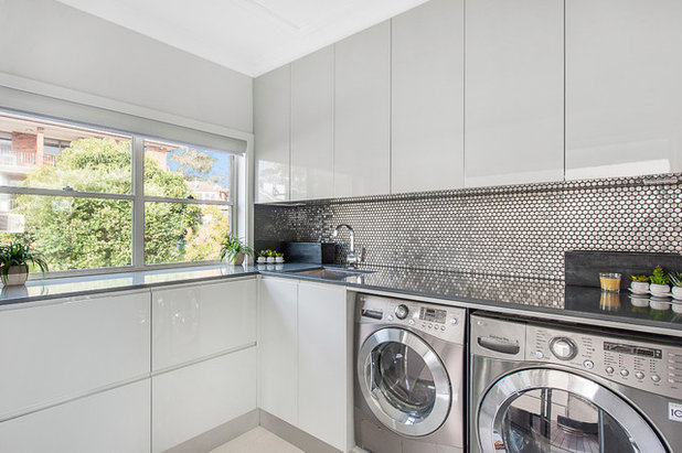 Contemporary Laundry Room by Liz Kalaf Photography