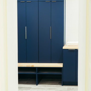 Modern Blue & White Kitchen and Laundry