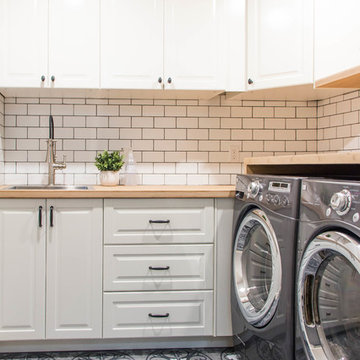 Modern Farmhouse Front Entry, Mudroom and Laundry Room Remodel