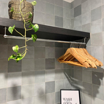 Modern Laundry with Hand Made Look Tiles