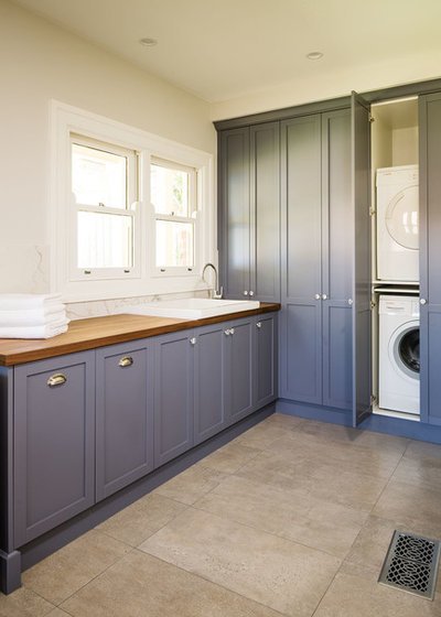 Transitional Laundry Room by Steding Interiors & Joinery