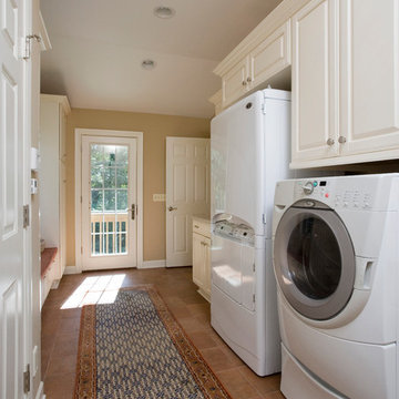 Mud Room with Brookhaven Cabinets and Lockers, and Laundry Center