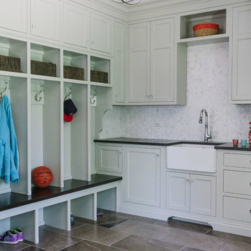 Mudroom and laundry sink
