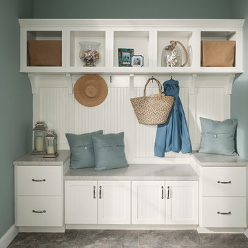 Mudroom in Cottage Painted Linen