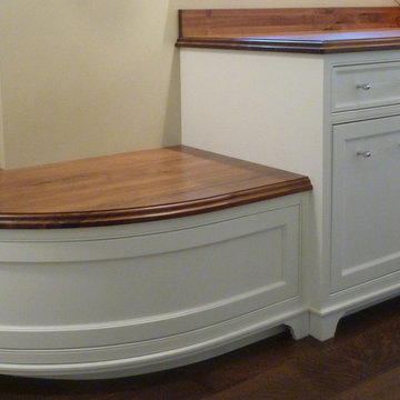 Mudroom Seat-Curved Cabinetry