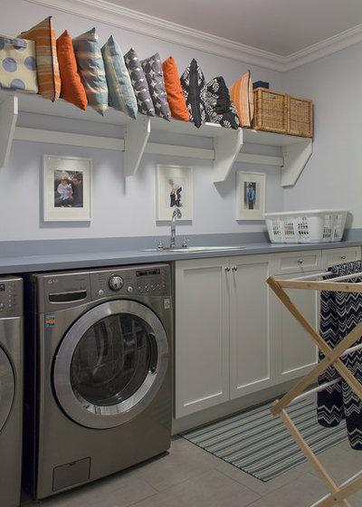 Transitional Laundry Room by Heather Merenda