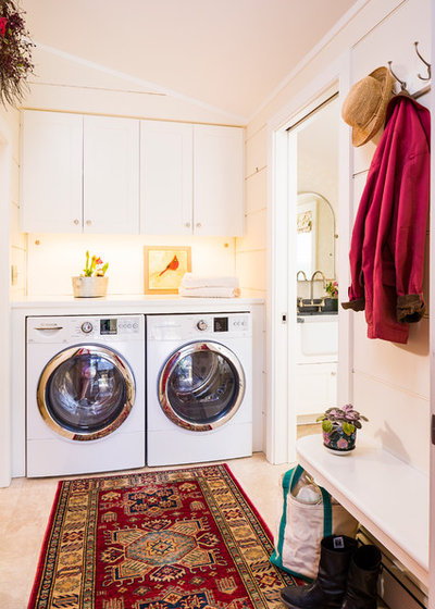 Transitional Laundry Room by Gilberte Interiors, inc