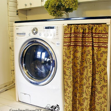 Our laundry room gets spruced up with some paint and inexpensive storage!