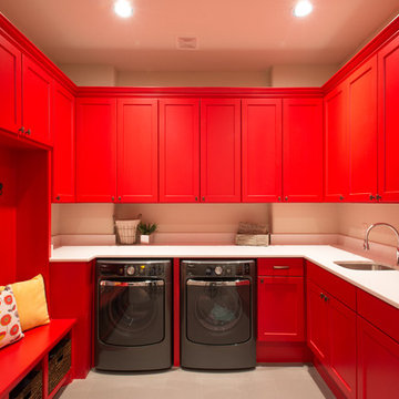Red cabinets