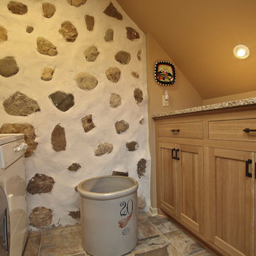 Rustic Baths and Laundry Area