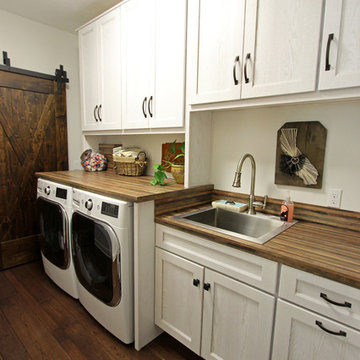 Rustic Laundry Room with Sliding Barn Doors ~ Medina, OH