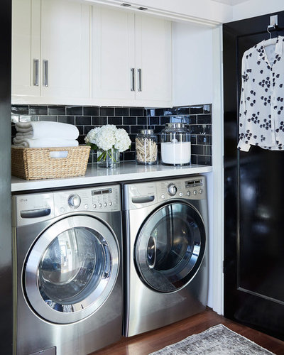 Transitional Laundry Room by Urrutia Design