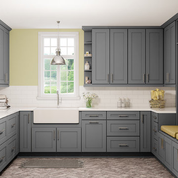 Shaker Grey Laundry Room Cabinets