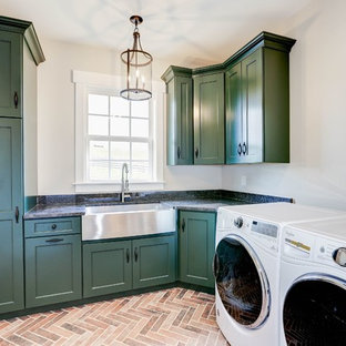 75 Beautiful L-Shaped Laundry Room with Green Cabinets Pictures & Ideas ...