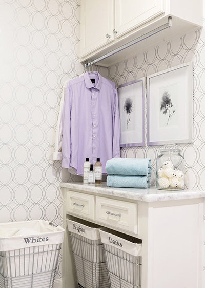 Transitional Laundry Room by Marker Girl Home