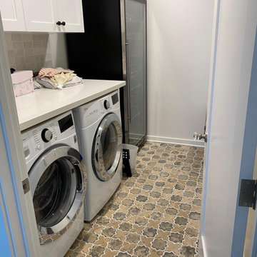 The White and Cream Color Palette for A Clutter-Free Laundry Room